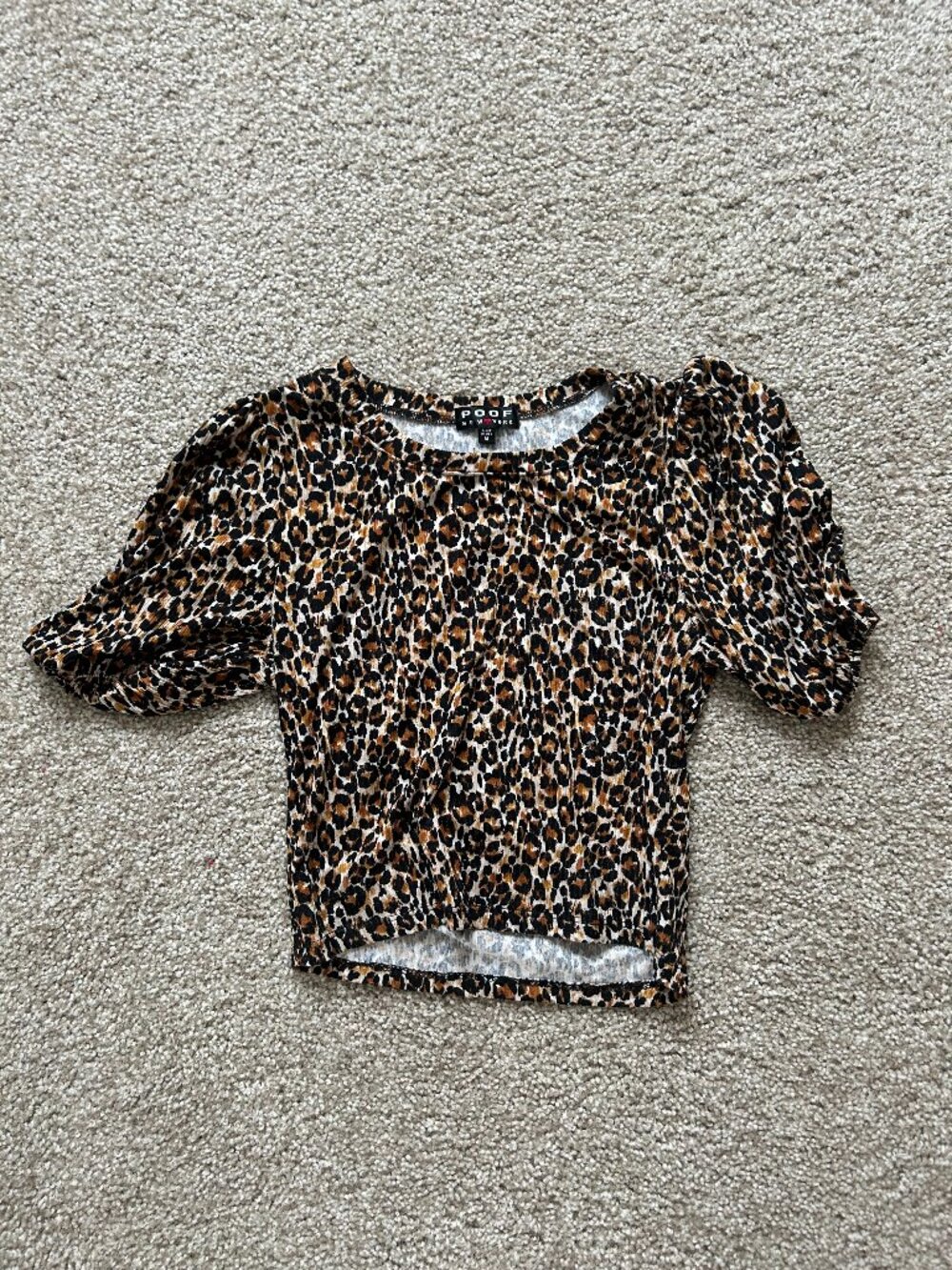 Cheetah print cropped blouse